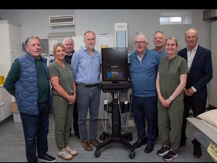 The Friends of Mallow Hospital and hospital staff with the new mobile ultrasound machine